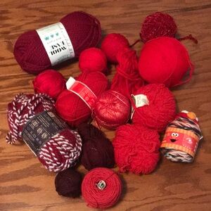 Assorted Red Yarn Collection